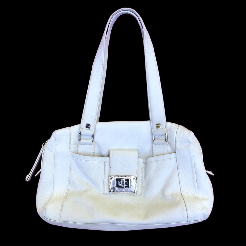 Calvin Klein white pebble leather bag